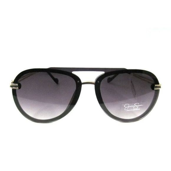 JESSICA SIMPSON J6195 SMK Matte Black Teardrop-Gold rimmed Sunglasses $50+ - Picture 4 of 9